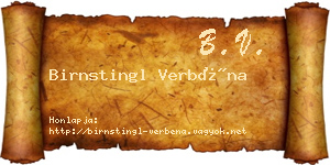 Birnstingl Verbéna névjegykártya